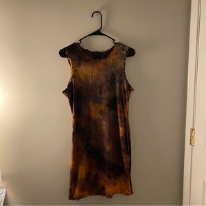 tie dye orange tank dress